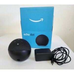 Amazon Echo Dot 5th Gen Alexa Smart Speaker Black w/ Box & Adapter